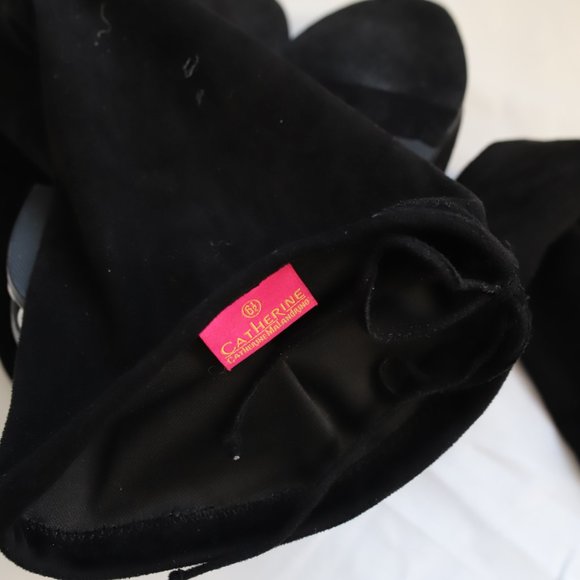 CATHERINE MALANDRINO black BOOTS PEARL HEEL SIZE 6.5 - Picture 6 of 7